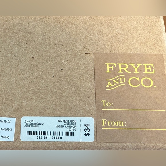 Frye and Co. vintage cognac vegan leather tech storage case 2 NIB - Picture 4 of 4